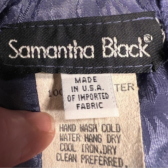 VINTAGE SAMANTHA BLACK Drop waist Dress. 80’s, 90’s. Size 14. Blue polyester - Picture 6 of 9